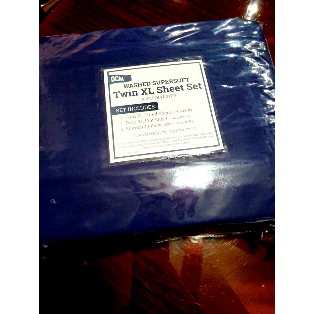 OCM Washed Supersoft Twin XL Sheet Set, 3Pc